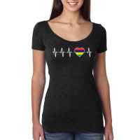 Mauritius Mauritius Flag Country Mauritian Heartbeat I Love Women's Triblend Scoop T-shirt | Artistshot