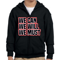 Cheering We Can We Will We Must Cheerleading College Cheer Youth Zipper Hoodie | Artistshot