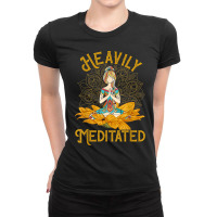 Vintage Heavily Meditated Yoga Meditation Spiritual Warrior Ladies Fitted T-shirt | Artistshot