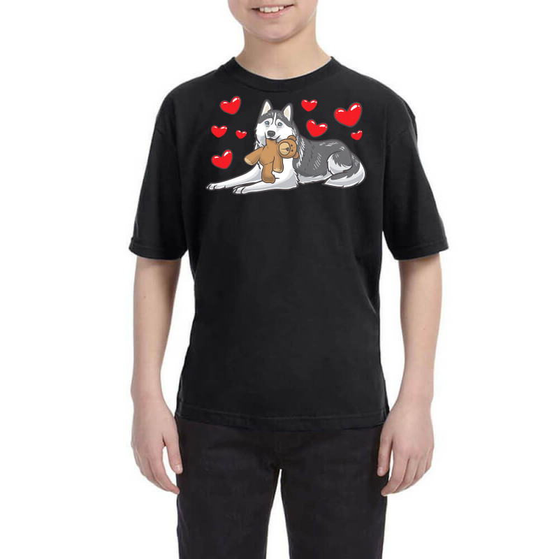 Siberian Husky T  Shirt Siberian Husky Dog With Stuffed Animal T  Shir Youth Tee | Artistshot