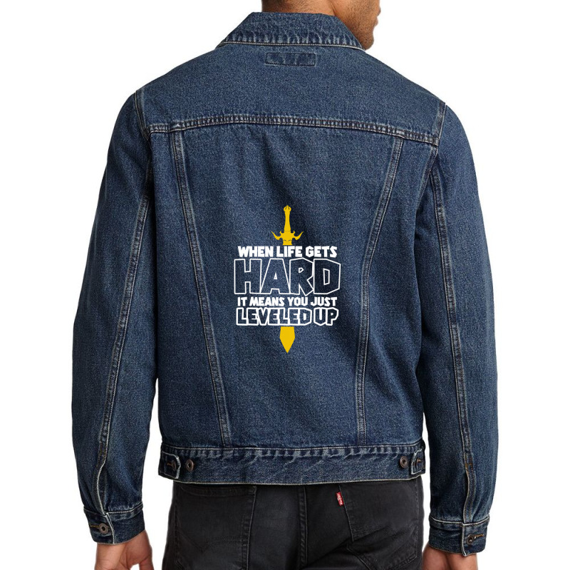 When Life Gets Hard It Means You Just Men Denim Jacket | Artistshot