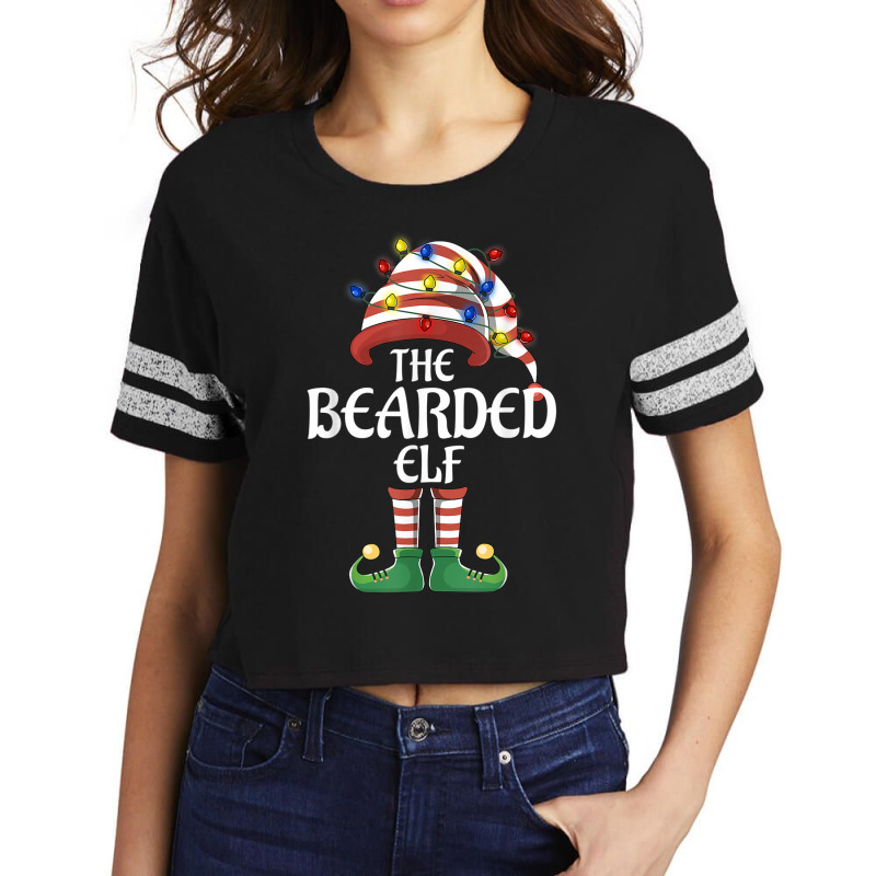 Bearded Elf Lights Funny Matching Family Christmas Party Paj Scorecard Crop Tee by WillettaIngber | Artistshot