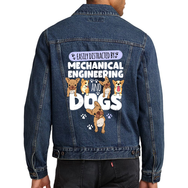 Mechanical Engineering Mechanical Engineering And Dogs Men Denim Jacket by kerchingparticular | Artistshot