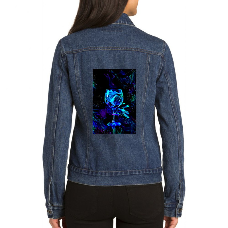 Blacklight Gin And Tonic Ladies Denim Jacket by DebraMartin | Artistshot