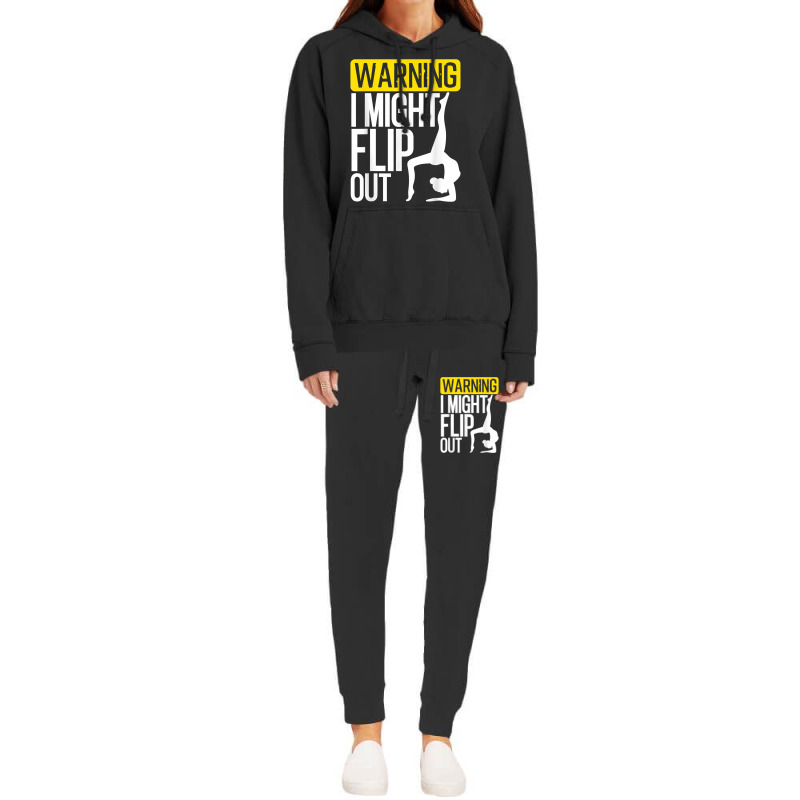 Funny Warning I Might Flip Out Gymnastics Art For Girls Boys Hoodie & Jogger Set | Artistshot