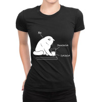 Glass Graphic - Optimist And Pessimist - Funny Cat Ladies Fitted T-shirt | Artistshot