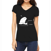 Glass Graphic - Optimist And Pessimist - Funny Cat Women's V-neck T-shirt | Artistshot