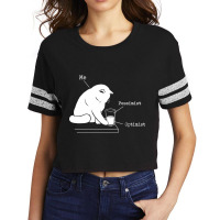 Glass Graphic - Optimist And Pessimist - Funny Cat Scorecard Crop Tee | Artistshot