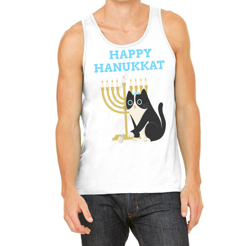 Happy Hanukkat Hanukkah Jewish Cat Kitty Lover Menorah Tank Top | Artistshot