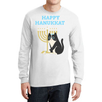 Happy Hanukkat Hanukkah Jewish Cat Kitty Lover Menorah Long Sleeve Shirts | Artistshot