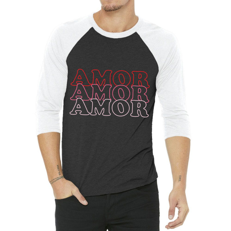 Cute Retro Love Amor Valentines Day Heart Top 3/4 Sleeve Shirt by cm-arts | Artistshot