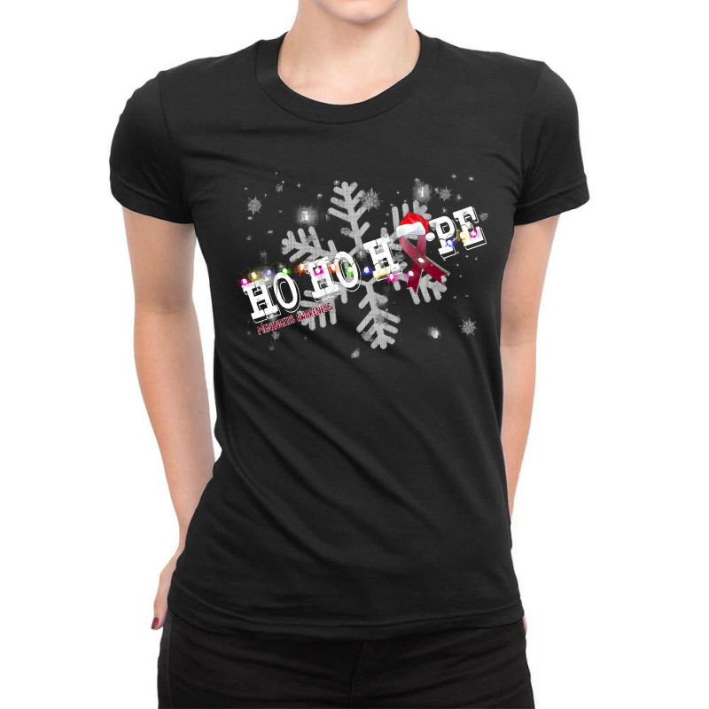 Meningitis Fighter Meningitis Awareness - Ho Ho Hope Cure Christmas Ladies Fitted T-Shirt by kerchingparticular | Artistshot