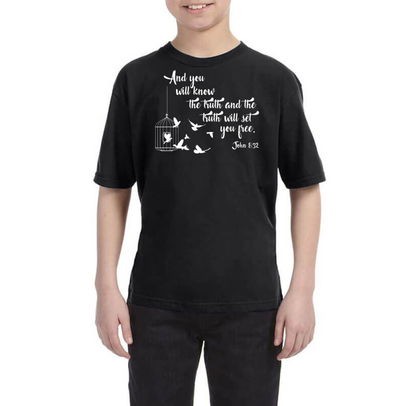 Christian Bible Bird Cage Truth Shall Set You Free Birds Youth Tee | Artistshot