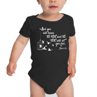 Christian Bible Bird Cage Truth Shall Set You Free Birds Baby Bodysuit | Artistshot