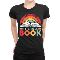 Take A Look It's In A Book Reading Vintage Retro Rainbow T Shirt Ladies Fitted T-shirt | Artistshot