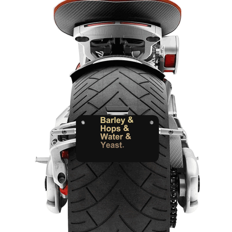 Barley Hops Water Yeast Motorcycle License Plate | Artistshot