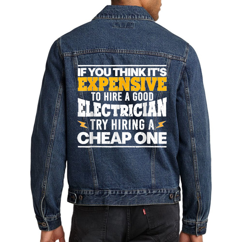 Funny Electrician Art For Men Dad Electronics Engineering Men Denim Jacket by JACQUELINEMARIASMITH | Artistshot