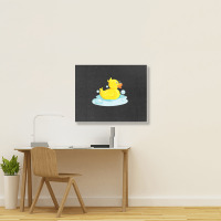 Cute Yellow Duck Rubber Ducky Duckie Bathtub Party Day Landscape Canvas Print | Artistshot