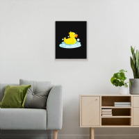 Cute Yellow Duck Rubber Ducky Duckie Bathtub Party Day Metal Print Vertical | Artistshot