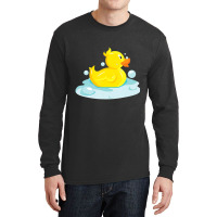 Cute Yellow Duck Rubber Ducky Duckie Bathtub Party Day Long Sleeve Shirts | Artistshot