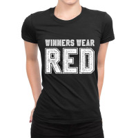 Winners Wear Red Color War Camp Team Game Competition Ladies Fitted T-shirt | Artistshot