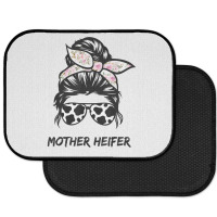 Mother Heifer Farmer Mom Cow Messy Bun Hair Bandana Cow T Shirt Rear Car Mat | Artistshot