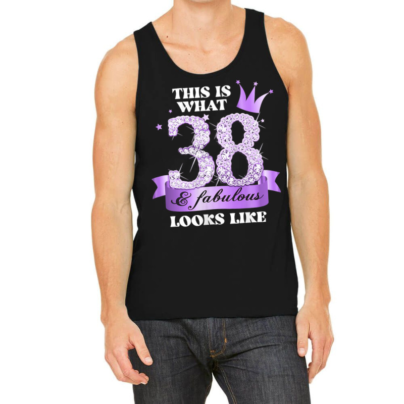 Womens 38 & Fabulous I Purple Lilac Black Party Group Photo Outfit Tan Tank Top by cm-arts | Artistshot