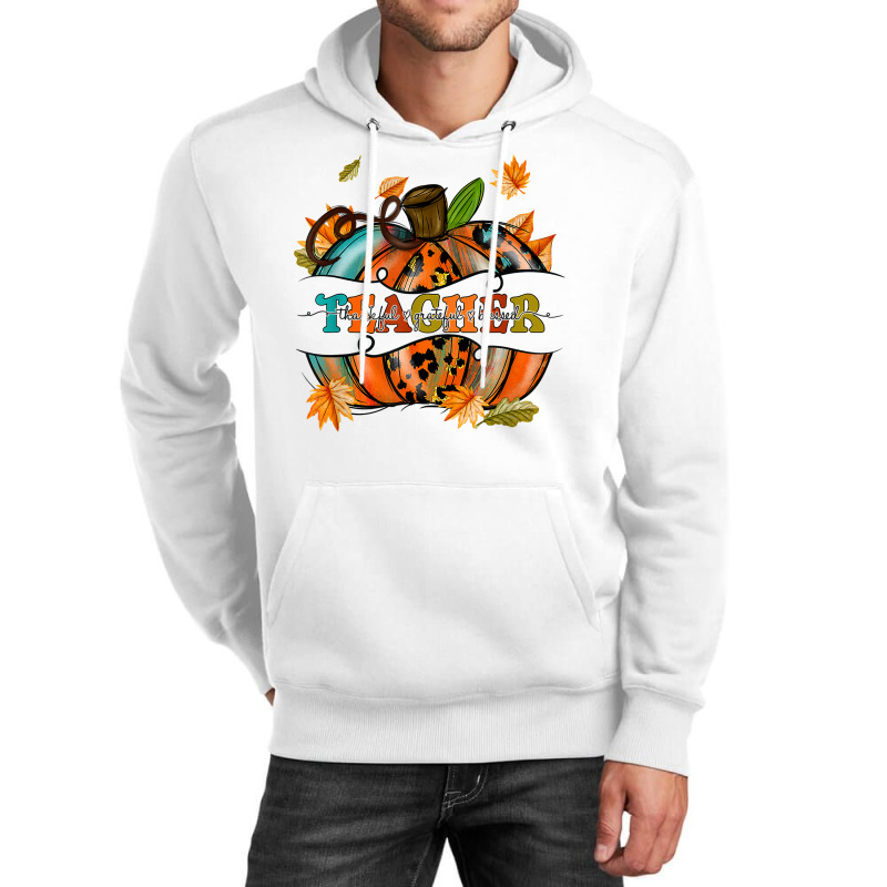 Autumn Fall Outfit Teacher Thankful Grateful Blessed Pumpkin T Shirt Unisex Hoodie by hapusajehae | Artistshot