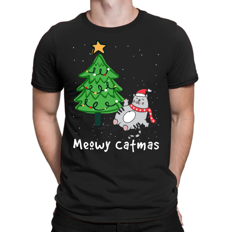 Meowy Catmas Cat Christmas Tree Xmas Meowy Catmas Cat Christmas Tree X T-Shirt by kerchingparticular | Artistshot