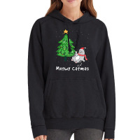 Meowy Catmas Cat Christmas Tree Xmas Meowy Catmas Cat Christmas Tree X Vintage Hoodie | Artistshot