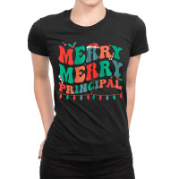 Merry Principal Christmas School Principal Xmas Party Zip Hoodie Ladies Fitted T-shirt | Artistshot