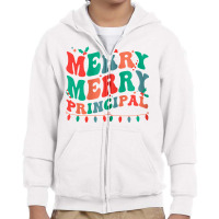 Merry Principal Christmas School Principal Xmas Party Zip Hoodie Youth Zipper Hoodie | Artistshot