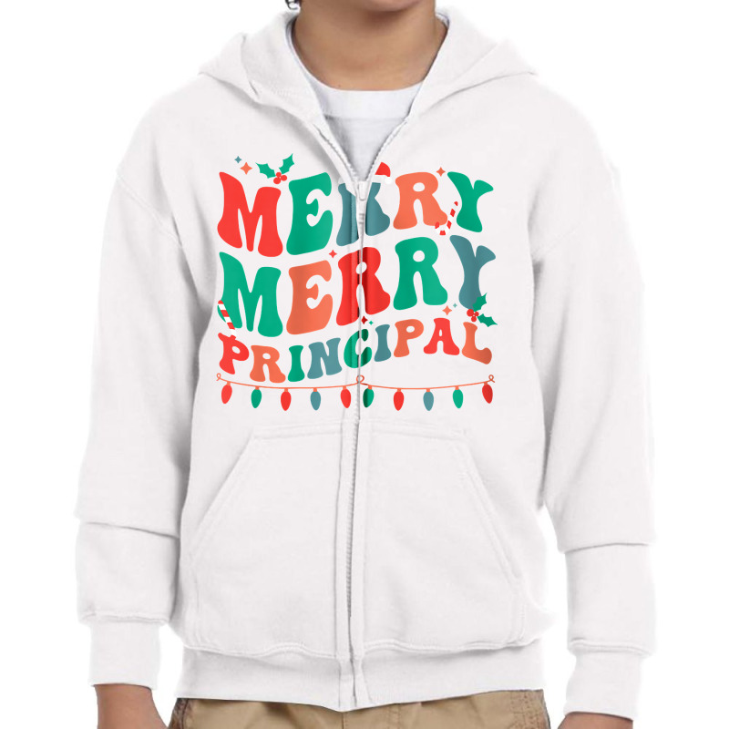 Merry Principal Christmas School Principal Xmas Party Zip Hoodie Youth Zipper Hoodie by xexafurishu | Artistshot