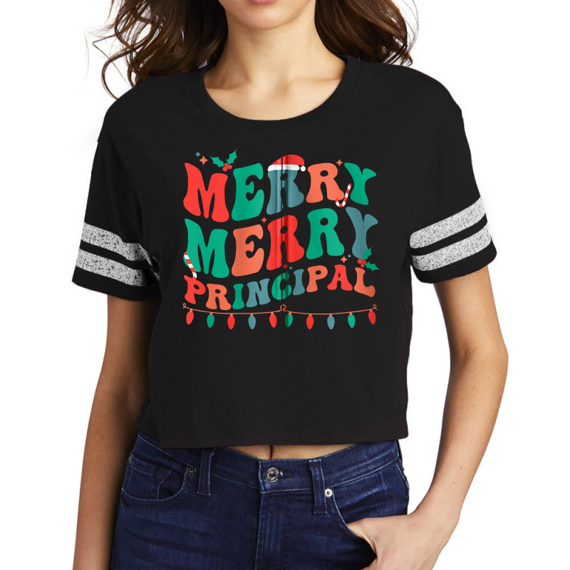 Merry Principal Christmas School Principal Xmas Party Zip Hoodie Scorecard Crop Tee by xexafurishu | Artistshot