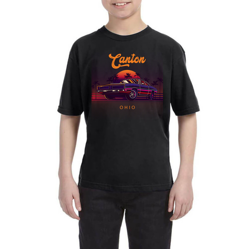 Canton Ohio Retro Vintage 80s 90s Muscle Cars Retrowave Aesthetic Youth Tee | Artistshot