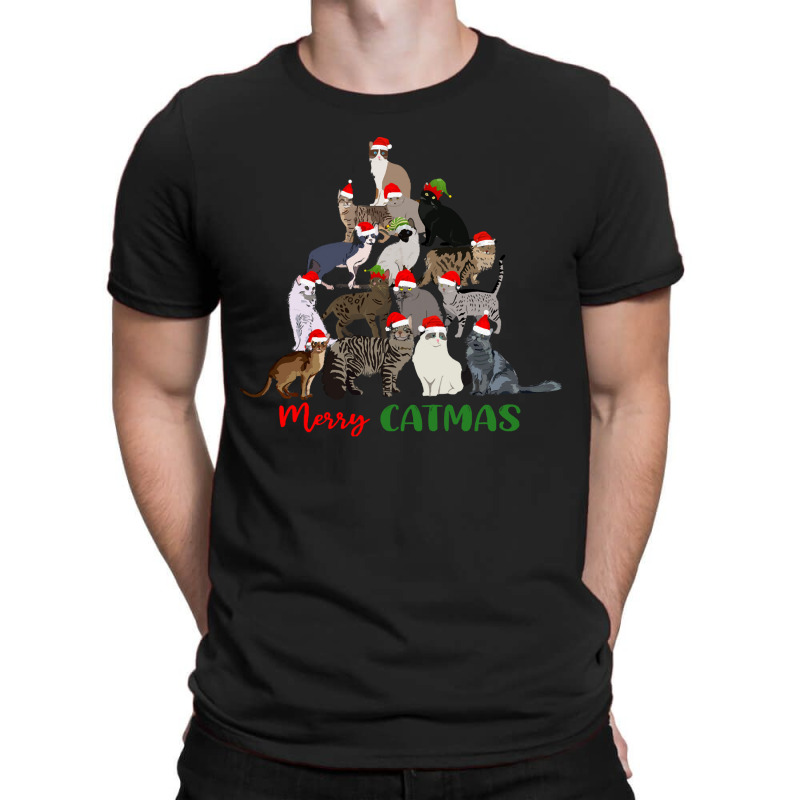 Merry Catmas Christmas Cat Tree Funny Merry Catmas Christmas Cat Tree T-Shirt by kerchingparticular | Artistshot