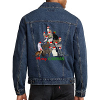 Merry Catmas Christmas Cat Tree Funny Merry Catmas Christmas Cat Tree Men Denim Jacket | Artistshot