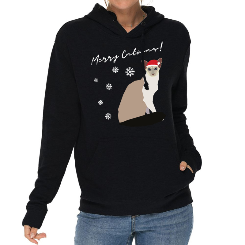 Balinese Cat Merry Catmas Christmas Cat Lovers Pullover Hoodie Lightweight Hoodie | Artistshot