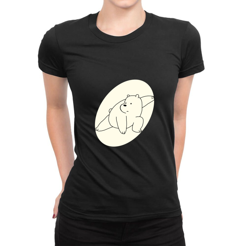 Cartoon Polar Bear Sketch Ladies Fitted T-Shirt by IrvetteDove | Artistshot