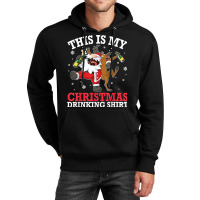 Reindeer Santa Drunk Beer Xmas This Is My Christmas Drinking T Shirt Unisex Hoodie | Artistshot