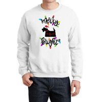 Scottish Terrier Dog Merry And Bright Christmas Lights Gift Sweatshirt Crewneck Sweatshirt | Artistshot