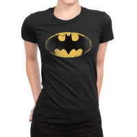 B.at.man Distressed Shield Ladies Fitted T-shirt | Artistshot