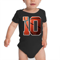 10th Birthday Party Basketball Print Number 10 Baby Bodysuit | Artistshot