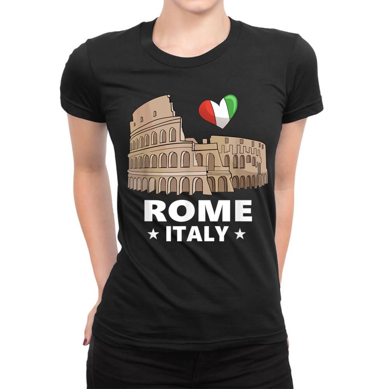 I Love Rome Italy Roman Colosseum Gift Ladies Fitted T-Shirt by LilyWillis | Artistshot