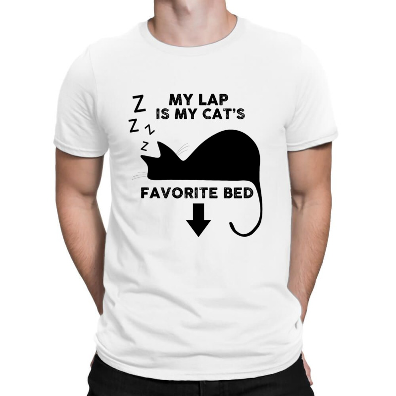 Black Cat Kitty My Laps Is My Cat S Favorite Bed Kitten Cat T-shirt | Artistshot