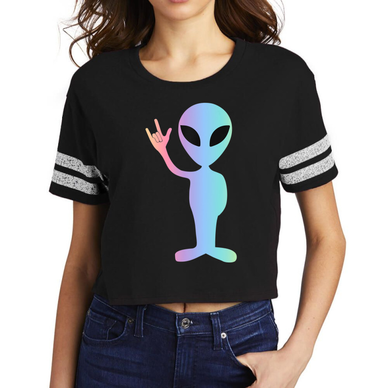 Asl I Love You Sign Language Alien Scorecard Crop Tee by doboc | Artistshot