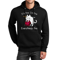 It's Fine. I'm Fine. Everything Is Fine Cat Dice Unisex Hoodie | Artistshot