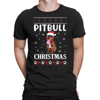 Merry Christmas Noel Day Pitbull Dog Lo Pitbull Dog Dancing With Snow  T-shirt | Artistshot