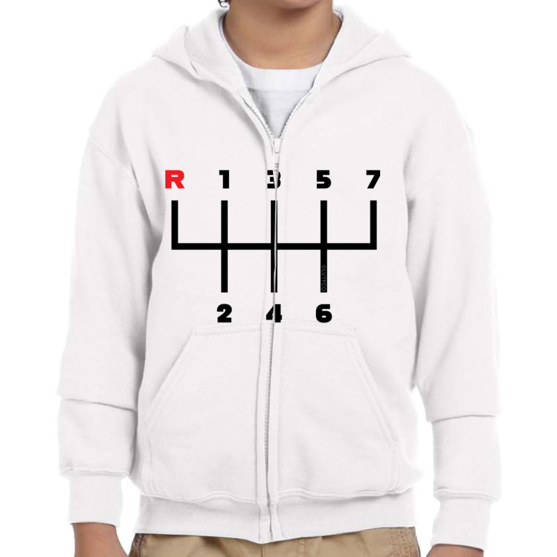 Manual Transmission Gear Shift Pattern (7 Speed) Long Sleeve T Shirt Youth Zipper Hoodie | Artistshot