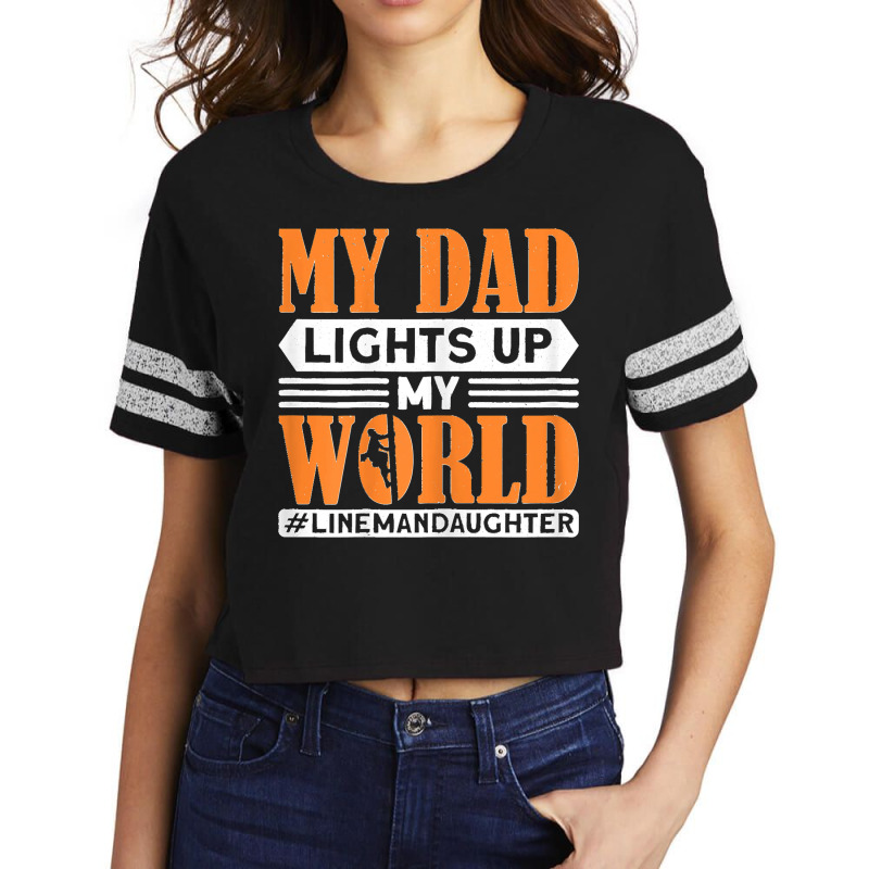 My Dad Lights Up My World Electrician Lineman Scorecard Crop Tee by cm-arts | Artistshot